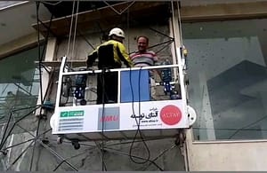 کلایمر مونوریل برای دسترسی راحت به نمای ساختمان برای شستشو و تعمیر و نگه داری نصب می گردد.